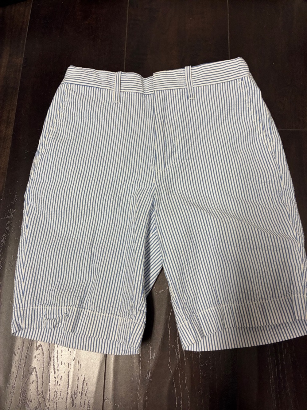 CREWCUTS boys Blue & White Striped Seersucker Shorts sz 8